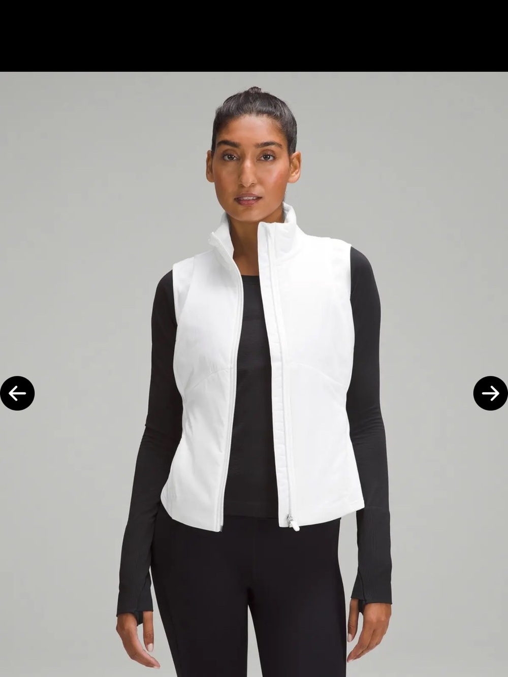 lululemon athletica White Sleeveless Zip-Up Vest